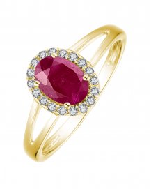 OVAL COLORED STONE DIAMOND RING (VR406)